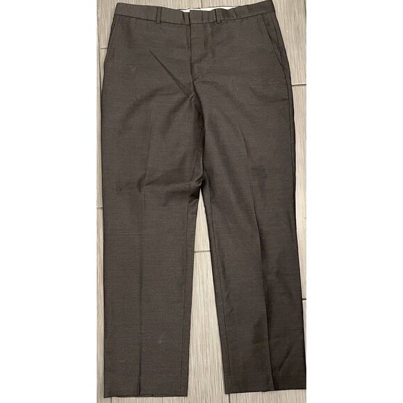 Lands End Mens Tailored Fit Gray Wool Straight Leg Pants Size 35 Lined - Picture 1 of 5